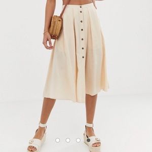 ISO ASOS button front flowy midi skirt